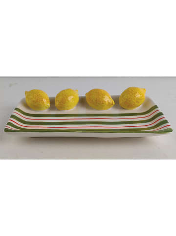 Villa d´Este Półmisek "Fruit Life" w kolorze zielono-żółtym - dł. 22,5 cm