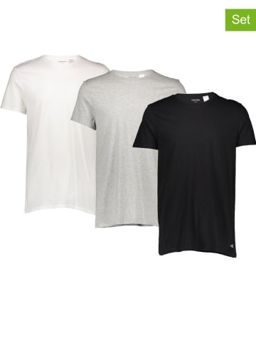 CALVIN KLEIN UNDERWEAR 3er-Set: Shirts in Schwarz/ Grau/ Weiß