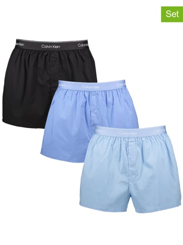CALVIN KLEIN UNDERWEAR 3er-Set: Boxershorts in Schwarz/ Blau