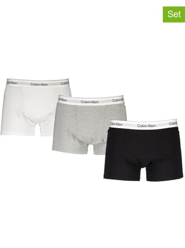 CALVIN KLEIN UNDERWEAR 3er-Set: Boxershorts in Schwarz/ Weiß/ Grau