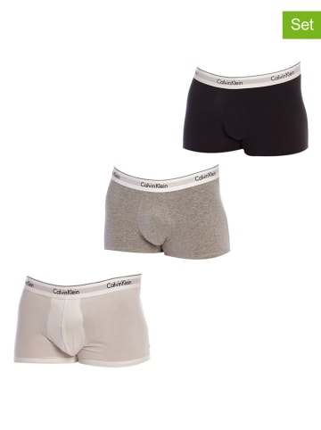 CALVIN KLEIN UNDERWEAR 3er-Set: Boxershorts in Weiß/ Grau/ Schwarz