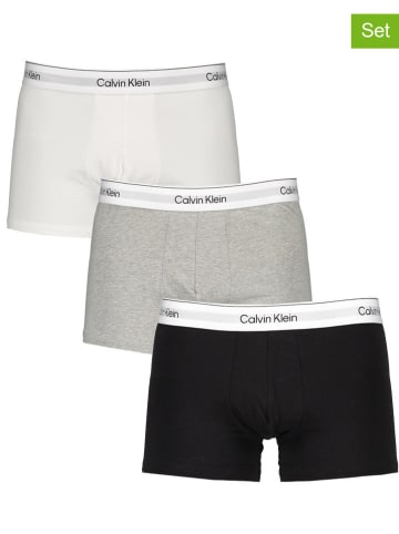 CALVIN KLEIN UNDERWEAR 3er-Set: Boxershorts in Schwarz/ Grau/ Weiß