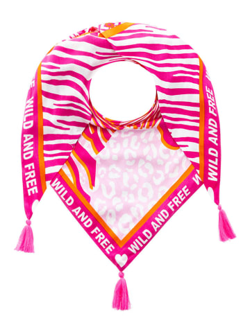 Zwillingsherz Dreieckstuch "Wild Zebra" in Pink - (L)200 x (B)100 cm
