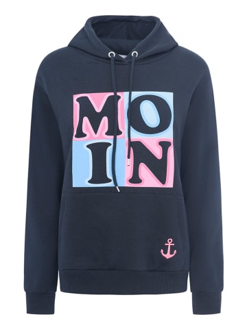 Zwillingsherz Hoodie "Print Moin" in Dunkelblau
