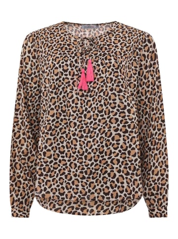 Zwillingsherz Bluse "Wilder Leo" in Beige/ Hellbraun