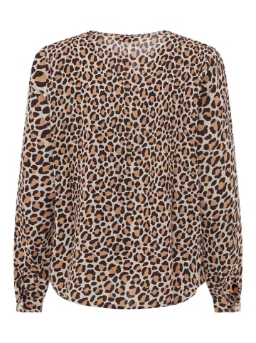 Zwillingsherz Blouse "Wilder Leo" beige/lichtbruin