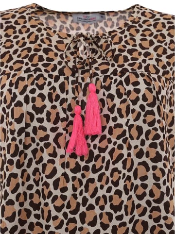 Zwillingsherz Blouse "Wilder Leo" beige/lichtbruin