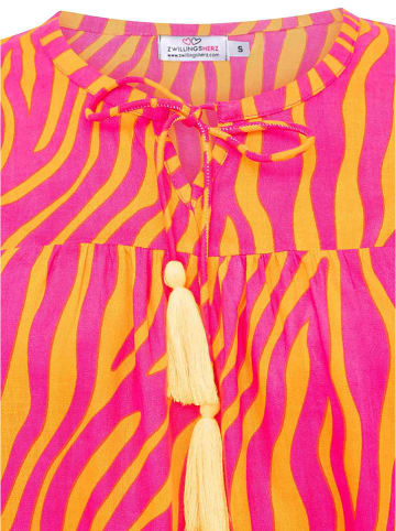 Zwillingsherz Bluse "Zebratraum" in Pink/ Orange