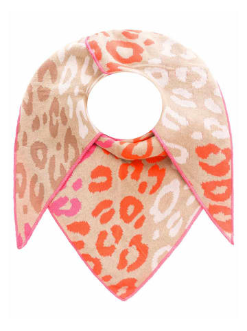Zwillingsherz Dreieckstuch "Buntes Leo" in Beige - (L)200 x (B)130 cm