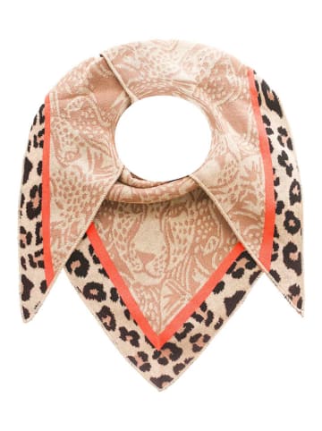 Zwillingsherz Dreieckstuch "AngryLeo" in Beige - (L)200 x (B)130 cm