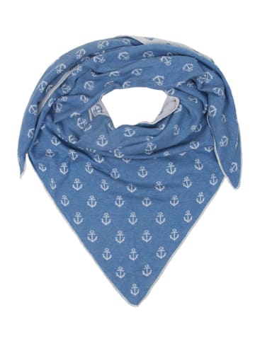 Zwillingsherz Dreieckstuch in Blau - (L)200 x (B)130 cm