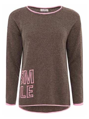 Zwillingsherz Sweter "Smile" w kolorze brązowym