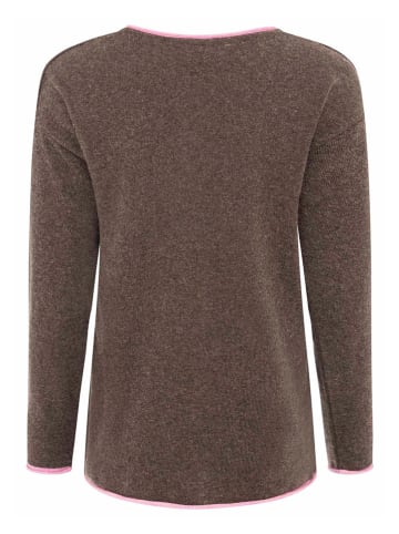 Zwillingsherz Pullover "Smile" in Braun