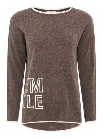 Zwillingsherz Sweter "Smile" w kolorze brązowym