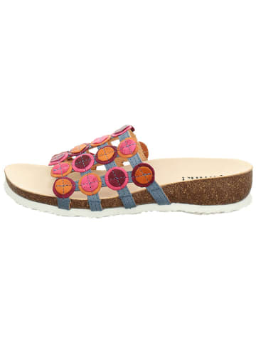 Think! Leren slippers blauw/meerkleurig