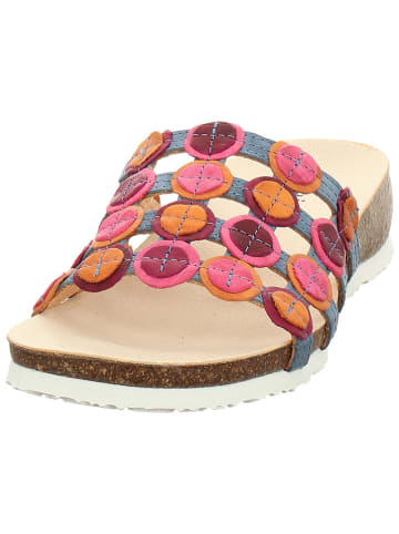 Think! Leren slippers blauw/meerkleurig
