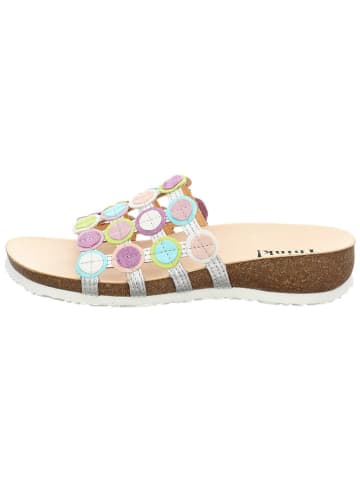 Think! Leren slippers zilverkleurig/meerkleurig
