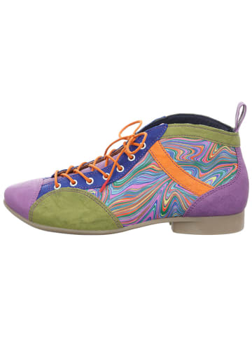 Think! Leder-Ankle-Boots in Lila/ Grün/ Bunt
