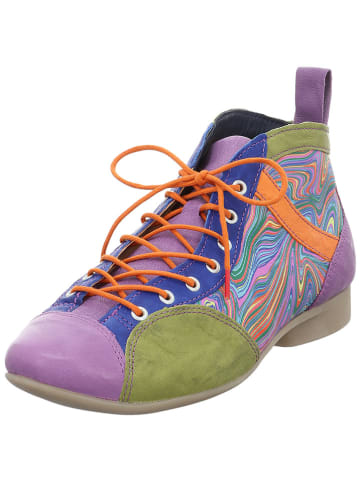 Think! Leren enkelboots paars/groen/meerkleurig