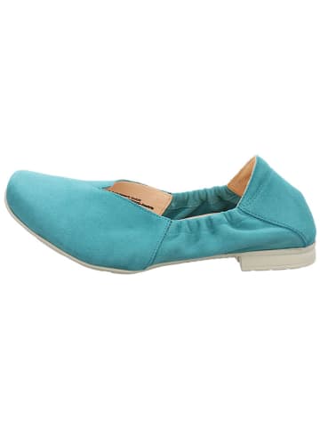 Think! Leren ballerina's turquoise