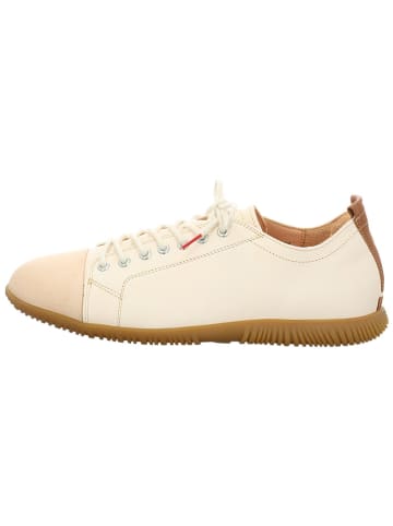Think! Leder-Sneakers in Creme/ Hellbraun