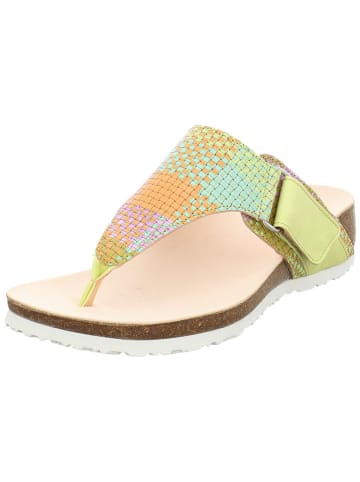 Think! Leren teenslippers groen/meerkleurig