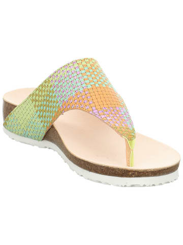 Think! Leren teenslippers groen/meerkleurig