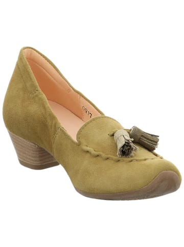 Think! Leren pumps kaki
