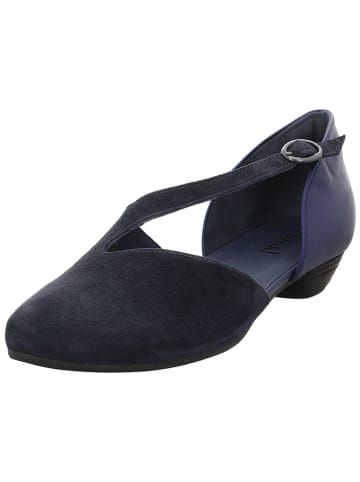 Think! Leren ballerina's donkerblauw