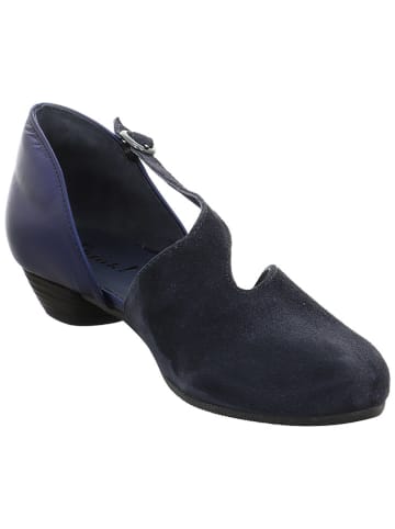 Think! Leren ballerina's donkerblauw