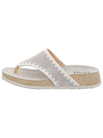 Think! Leren teenslippers grijs