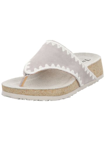 Think! Leren teenslippers grijs