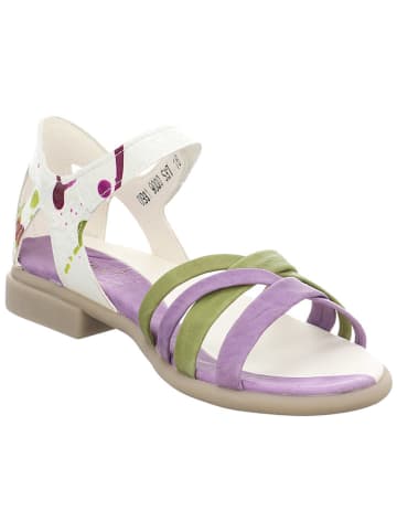 Think! Leder-Sandalen in Khaki/ Weiß/ Lila