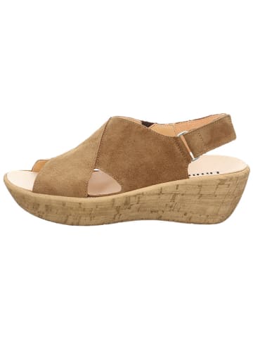 Think! Leder-Sandalen in Hellbraun