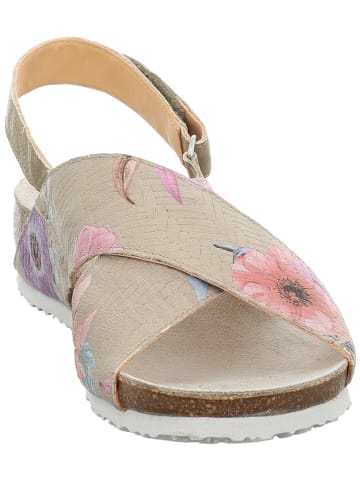 Think! Leder-Sandalen in Khaki