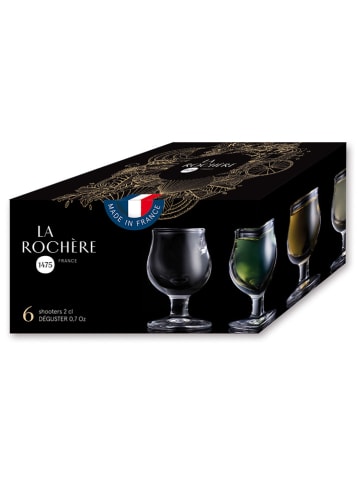 La Rochère France 6er-Set: Weingläser "Deguster" in Transparent - 20 ml