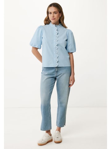 Mexx Bluse in Hellblau/ Weiß