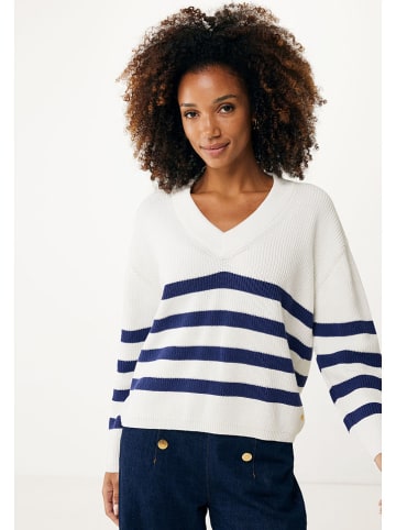 Mexx Pullover in Weiß/ Dunkelblau