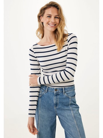 Mexx Longsleeve in Weiß/ Dunkelblau