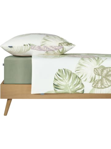 Schiesser Renforcé beddengoedset "Bretta" wit/groen