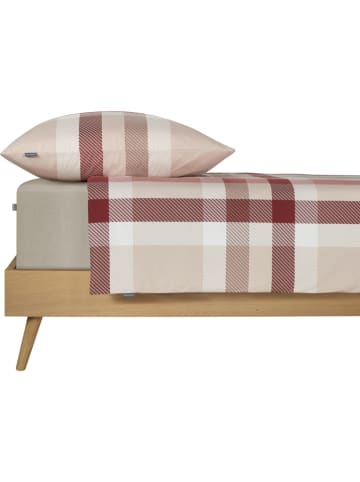 Schiesser Renforcé beddengoedset "Kris" beige/rood