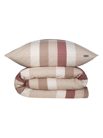 Schiesser Renforcé beddengoedset "Kris" beige/rood