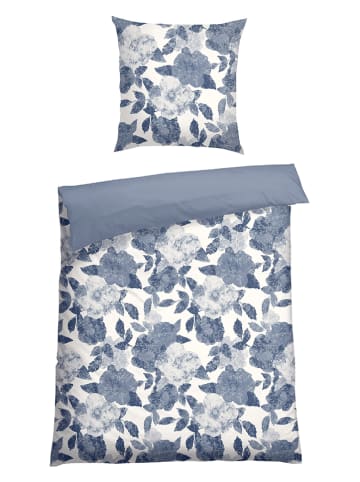 Schiesser Renforcé beddengoedset "Elisa" blauw/wit