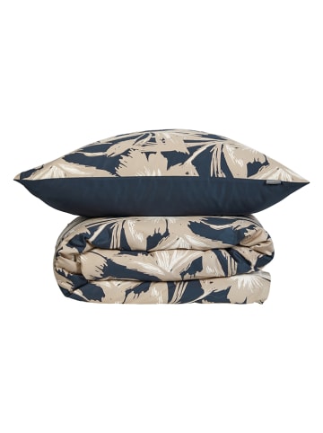 Schiesser Satin-Bettwäsche-Set "Artistic" in Dunkelblau/ Creme