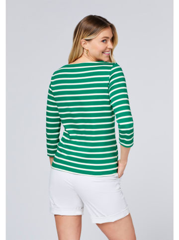 Polo Sylt Longsleeve in Grün/ Weiß