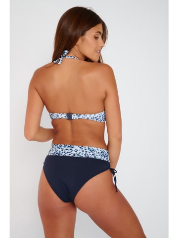Livia Monte-Carlo Bikini-Hose "Hinoki" in Dunkelblau/ Blau/ Weiß