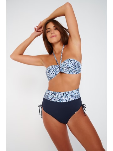 Livia Monte-Carlo Bikini-Hose "Hinoki" in Dunkelblau/ Blau/ Weiß