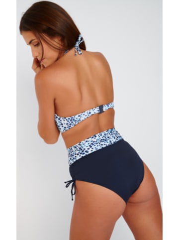 Livia Monte-Carlo Bikini-Oberteil "Hinoki" in Blau/ Weiß