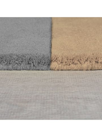 Flair Rugs Woll-Teppich "Lozenge" in Grau/ Beige/ Schwarz
