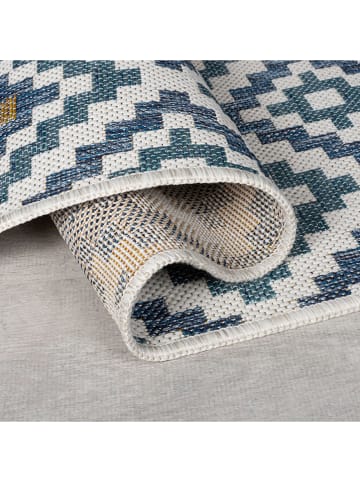 Flair Rugs Outdoor-Teppich "Zia" in Blau/ Gelb